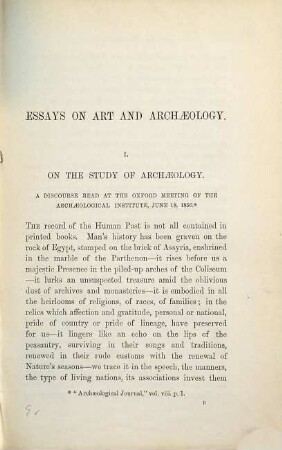 Essays on art and archaeology