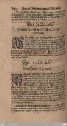 Der 21. Artickel. Zwitter zu vorkauffen/ frey zu seyn/ oder nicht.