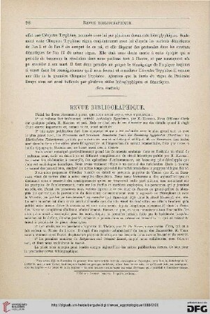 Revue bibliographique