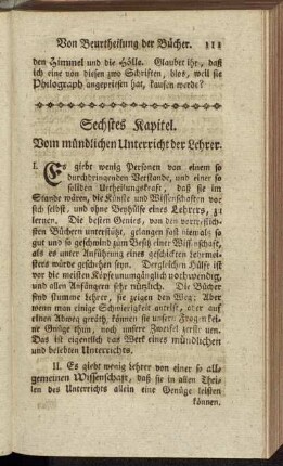 Sechstes Kapitel. Vom mündlichen Unterricht der Lehrer.