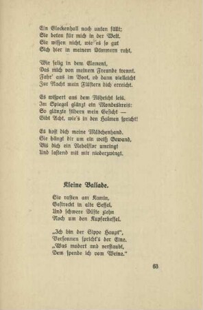 Kleine Ballade.