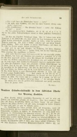 Aeußere Schulverhältnisse in dem südlichen Theile der Provinz Sachsen