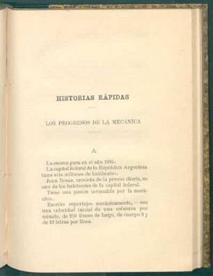 Historias rápidas : Los progresos de la mecánica
