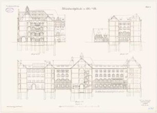 Polizeidienstgebäude, Köln: Querschnitte 1:150