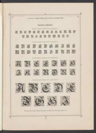 V. Abtheilung. Initialen, Polytypen, diverse Zeichen, etc., Untergrund, Ziffern