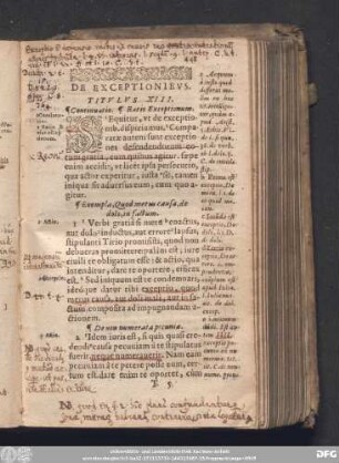 De Exceptionibus. Titulus XIII.