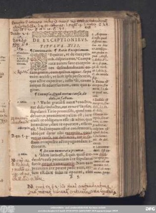 De Exceptionibus. Titulus XIII.