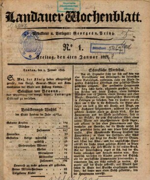 Landauer Wochenblatt. 1828