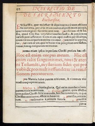 De Sacramento Eucharistiae.