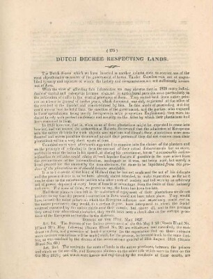Dutch decree respecting lands