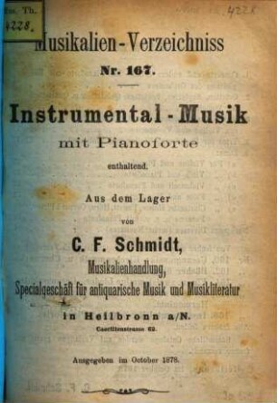 Catalog. 167. 1878