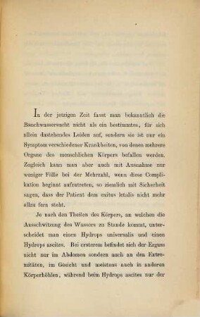 Ueber sogenannten Idiopathischen Hydrops ascites