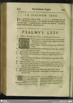 In Psalmum LXXV.[i.e. LXXIV.] Psalmus LXXV. [i.e. LXXIV.]