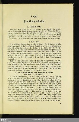 I. Teil. Familiengeschichte