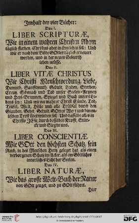 Innhalt der vier Bücher