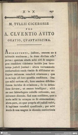 Pro A. Cluentio Avito Oratio, Quartadecima