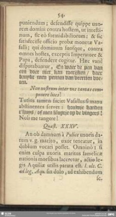 Quaest. XXXV. An ob damnum a Pulice uxoris datum v.g. marito, uxor teneatur, in dubium vocari posset ...