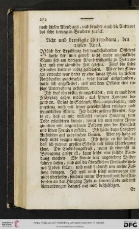 Acht und dreyßigste Unterredung, den 28sten April
