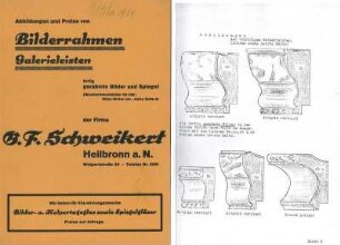 Prospekt bzw. Katalog der Glasgroßhandlung G. F. Schweikert für Bilderrahmen und Galerieleisten