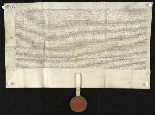 Kurfürst Ludwig V. von der Pfalz vidimiert die Urkunde von 1525 Februar 22, mit der Georg von Rosenberg ihm seine Hälfte des Dorfs Schweigern verkauft.