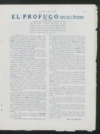 El prófugo : Cuento