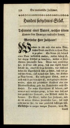 Hundert siebzehntes Stück