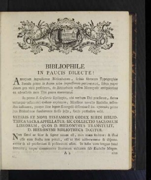 Bibliophile in Paucis Dilecte!