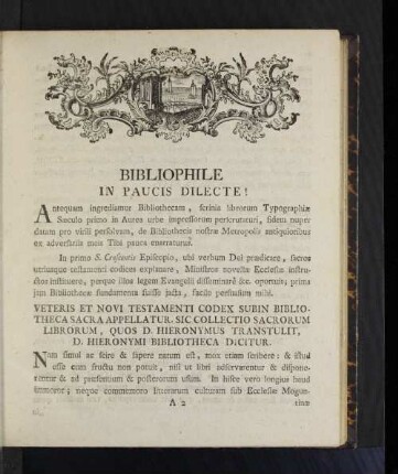 Bibliophile in Paucis Dilecte!