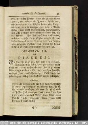 Membrum III. De Diaeresi.