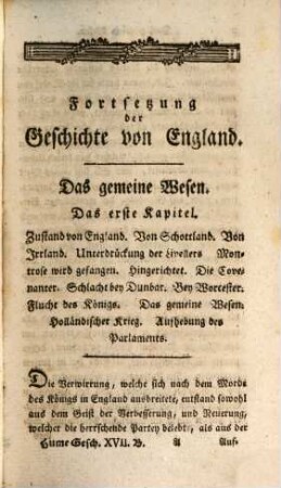 David Hume, Esq. Geschichte von Großbritannien : Aus dem Englischen übersetzt. 17, Das gemeine Wesen