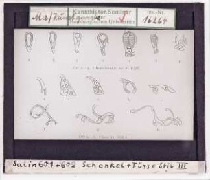 Germanische Tierornamentik: Schenkel und Füße Stil III