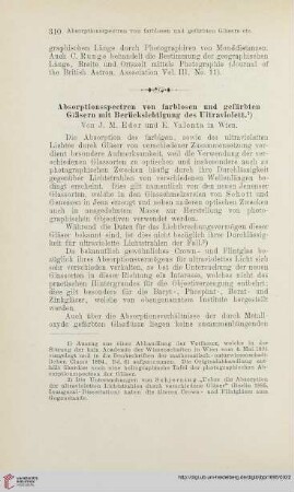 Absorptionsspectren von farblosen und gefärbten Gläsern mit Berücksichtigung des Ultravioletten