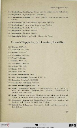 Orient-Teppiche, Stickereien, Textilien (Nr. 654-682)