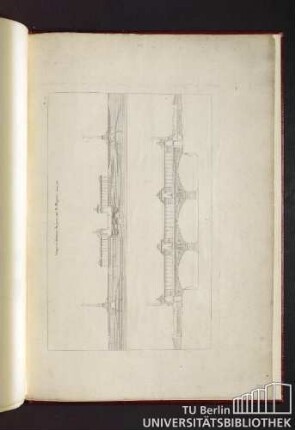 Pl. 6e. Coupe et élévation du pont, par M. Wagniat.