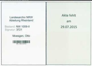 Entnazifizierung Otto Moesgen , geb. 18.10.1886 (Schreiner)