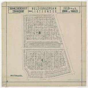 Belegungspläne Lietzensee (Originale) Südwestkirchhof Stahnsdorf - Feld 4,5 Wahl-und Reihenstellen