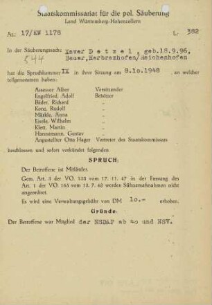 Detzel, Xaver