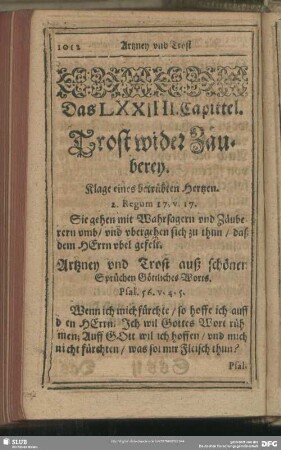 Das LXXIIII. Capittel. Trost wider Zäuberey