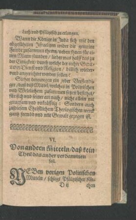 VI. Von andern Mitteln/ daß kein Theil das ander verdammen soll.