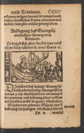 Außlegung des Evangelii am fünfften Sontag nach Trinitatis.