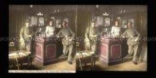 Soldaten an der Bar eines Wirtshauses, Vogesen