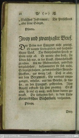 Zwey und zwantzigster Brief