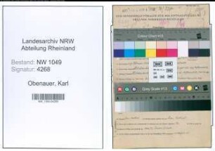 Entnazifizierung Karl Obenauer , geb. 29.02.1888 (Dozent)