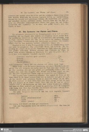 50. Das Lackieren von Platten und Filmen