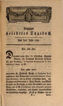 Leipziger gelehrtes Tagebuch : auf das Jahr ..., 1782