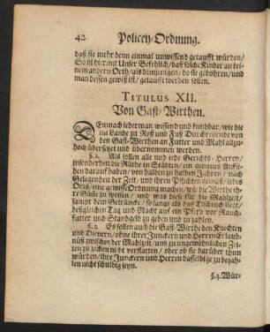 Titulus XII. Von Gast-Wirthen