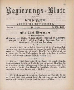 Nr. 5 : 19. März 1869