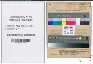 Entnazifizierung Bernhard Lewandowski , geb. 12.08.1905 (Vorarbeiter)