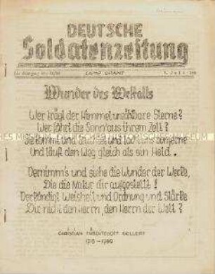 Hektografierte Lagerzeitung des deutschen Kriegsgefangenenlagers Camp Grant in Illinois/USA