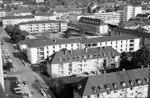 Freiburg i. Br.: Blick vom Dach des Chemischen Institutes auf die Frauenfachschule